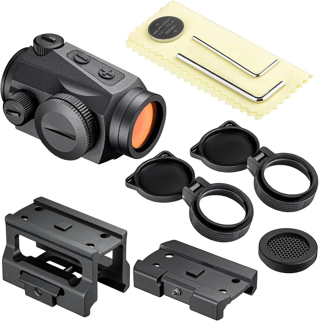 2 MOA Red Dot Sight 1x20mm Reflex Sight with Flip Lens Covers, Black Pack of 2 Q671