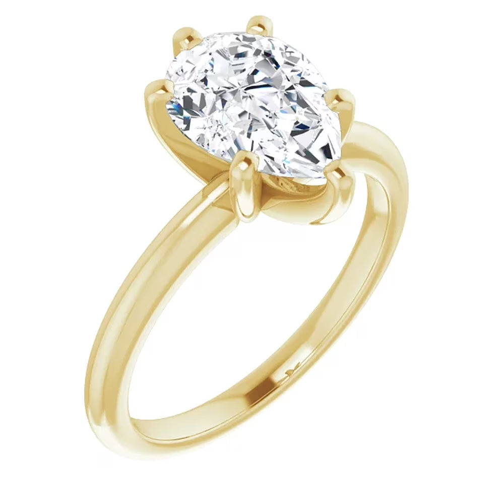 2Ct Pear Moissanite Solitaire Engagement Ring 14k Gold L9630