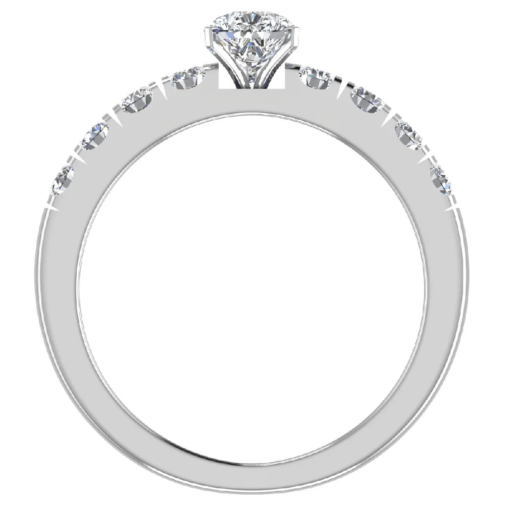 14K White Gold Pear Cut Solitaire Diamond Ring 1.20 Carat H368035