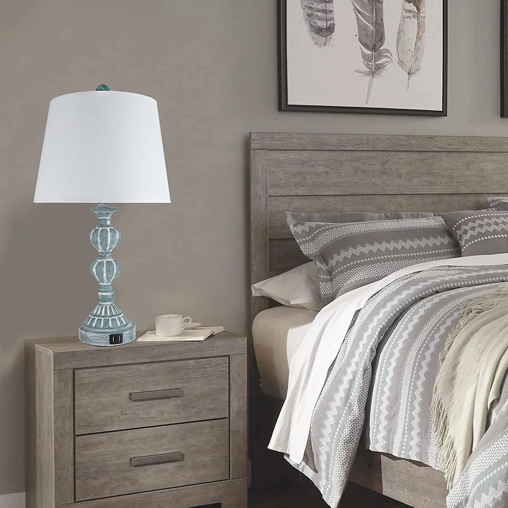 Touch Control Table Lamp Set of 2, 3-Way Dimmable Blue N602