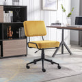 Yellow Corduroy Adjustable Swivel Desk Chair A95746