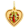 14k Gold Our Lady Of Guadalupe Pendant Necklace 19x18mm 1.1 Grams U305713