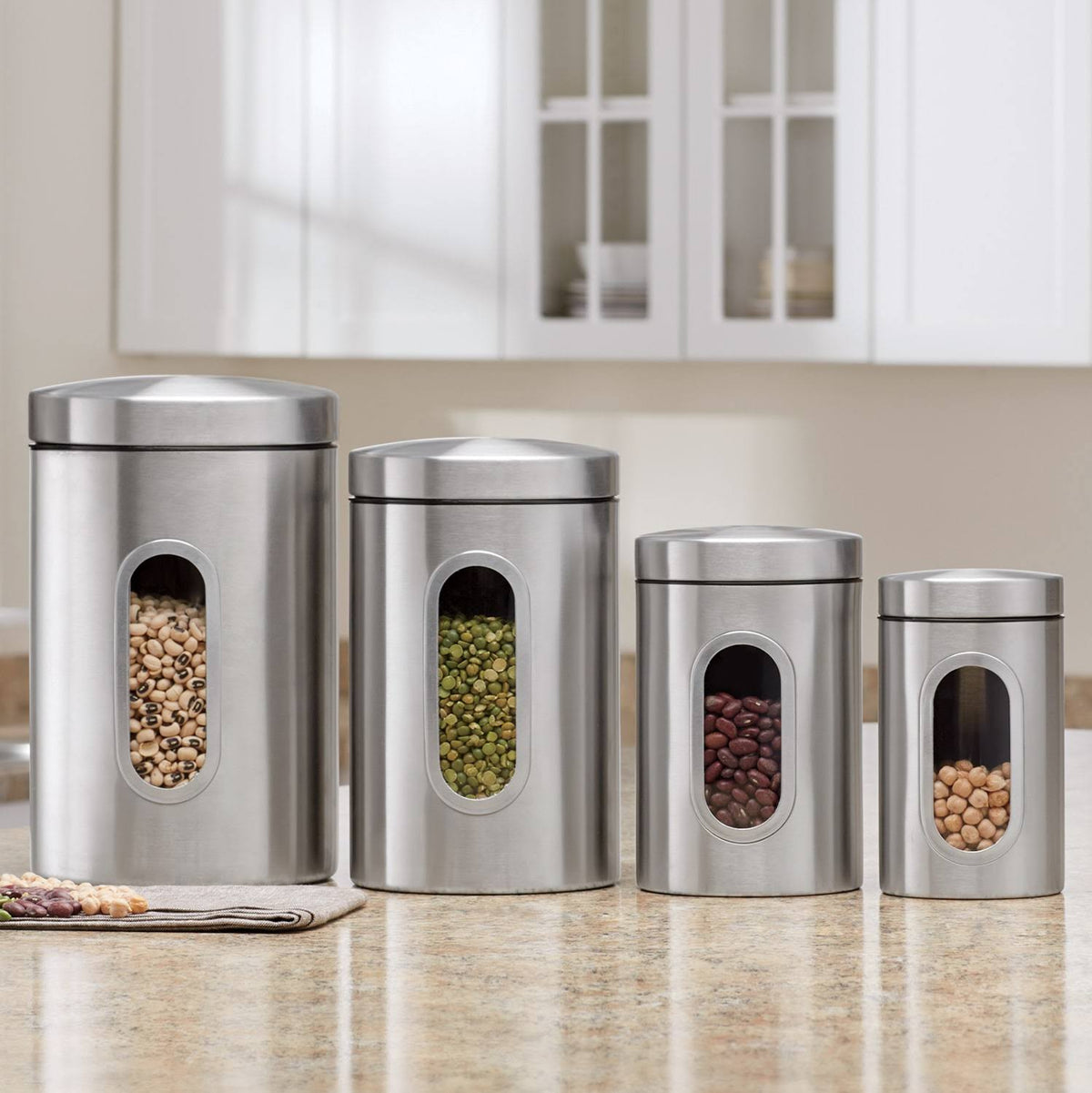4-Piece Stainless Steel Canister Set R85470