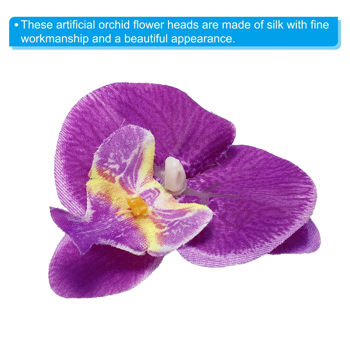 80Pack 2.8" Artificial Silk Butterfly Orchid Flower Heads Dark Purple H366