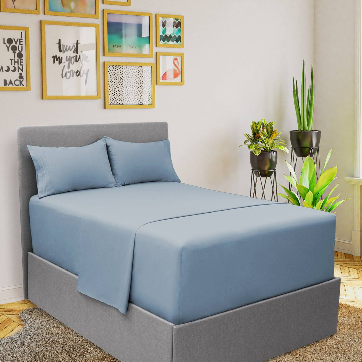 Cal King Size 4 Piece Brushed Microfiber Sheet Set P60031