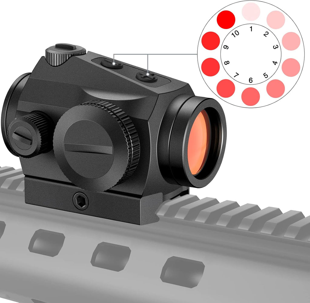 2 MOA Red Dot Sight 1x20mm Reflex Sight with Flip Lens Covers, Black Pack of 2 Q671
