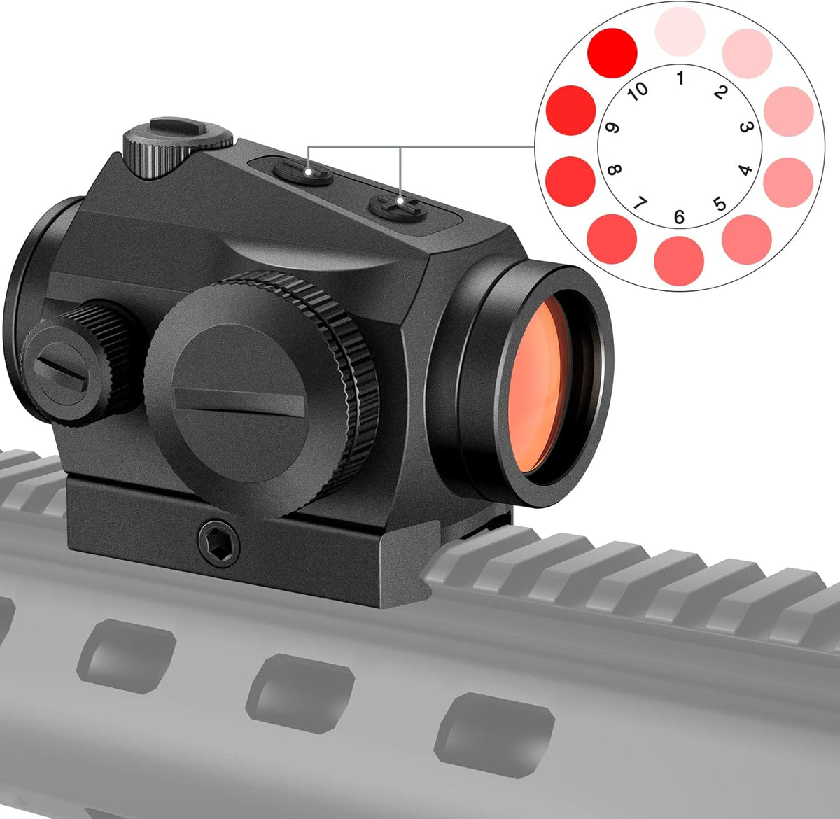 2 MOA Red Dot Sight 1x20mm Reflex Sight with Flip Lens Covers, Black Pack of 2 Q671