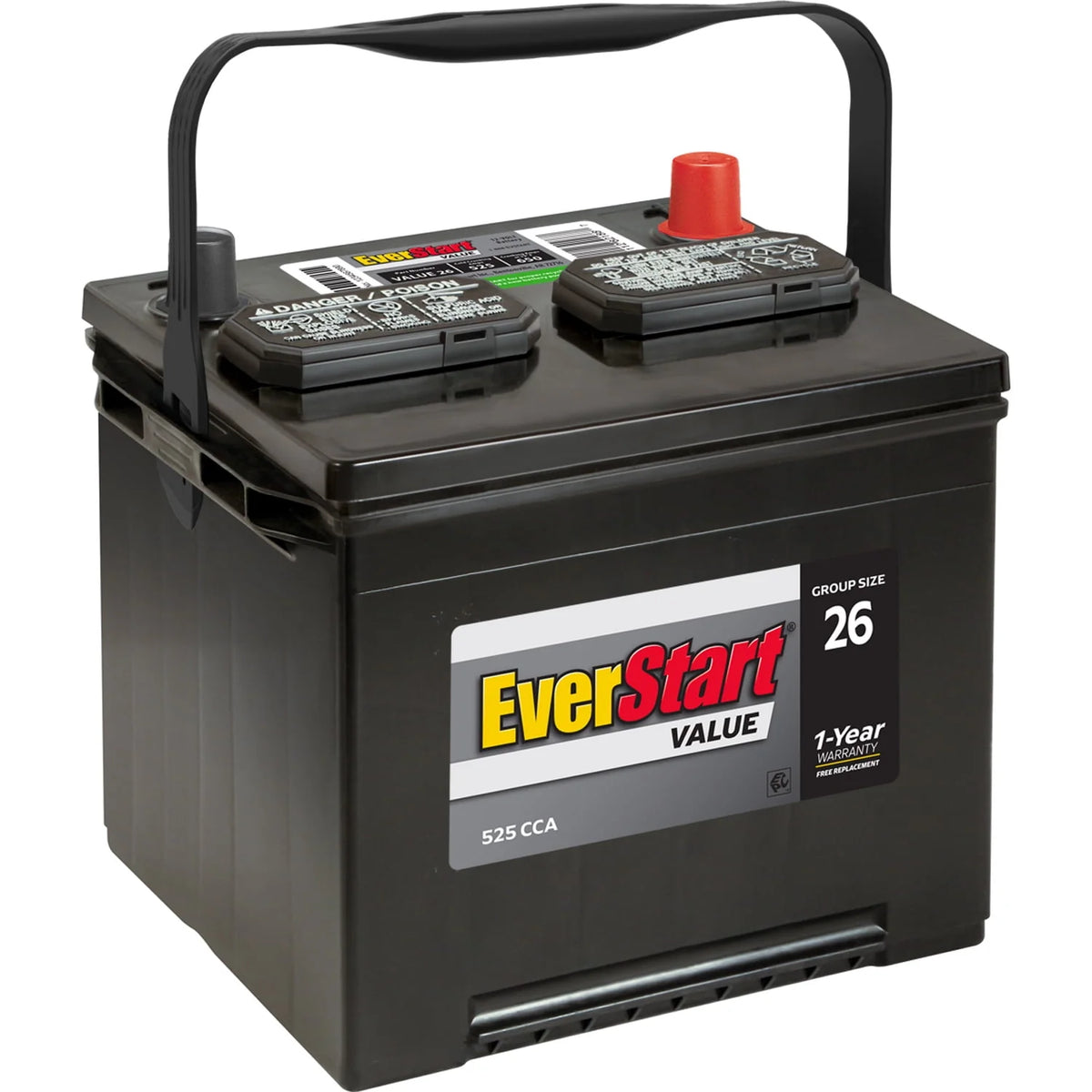 Lead Acid Automotive Battery Group Size 26 12 Volt 525 CCA E24962