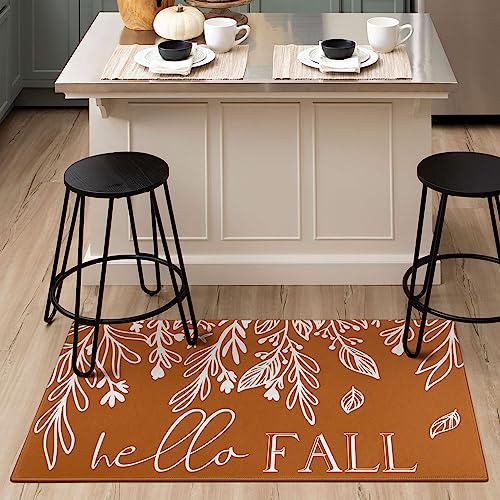 Buffalo Plaid Pumpkin Football Welcome Mat 30" x 17" J355