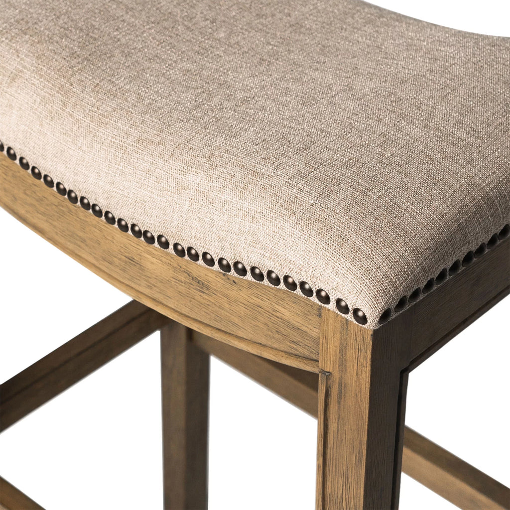 30" Bar Height Stool with Cream Fabric F461