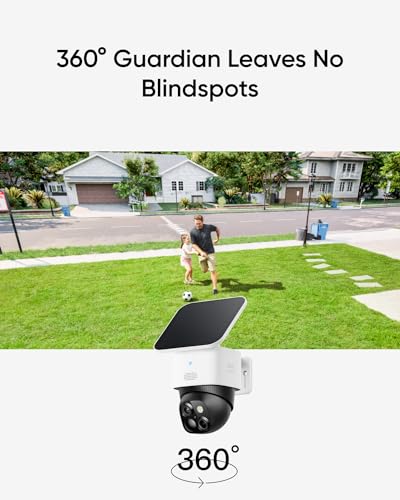 Solar Security Camera Wireless Outdoor 360° Pan & Tilt Surveillance 2.4 GHz Wi-Fi W430