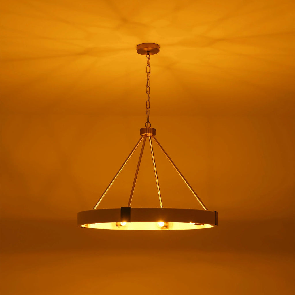 8-Light Dimmable Fabric Ring Chandelier Y30676