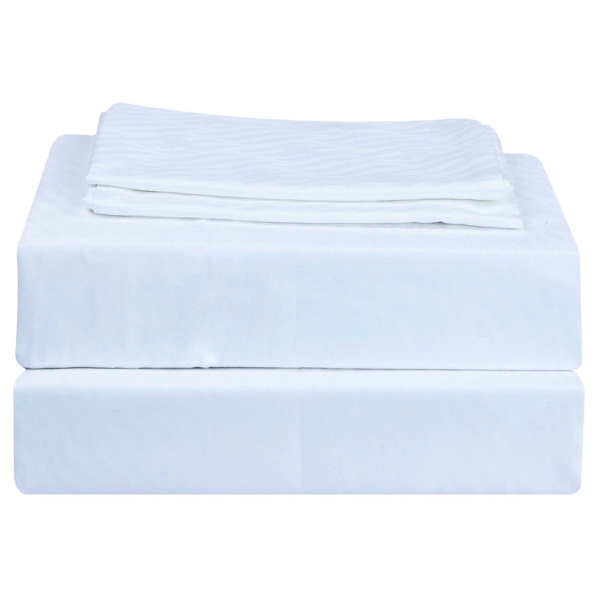 100% Cotton Jacquard Damask King 4 Piece Sheet Set W960167
