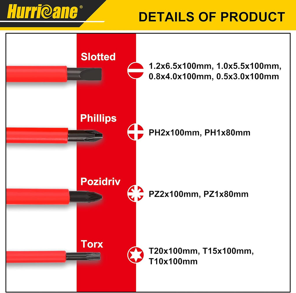 13-Pieces Insulated Electrician Screwdriver Set Q53694