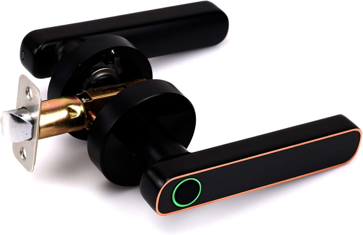 Fingerprint Electric Door Lock, Keyless Entry Door Handle, Aged Bronze, Pack of 2 C83332