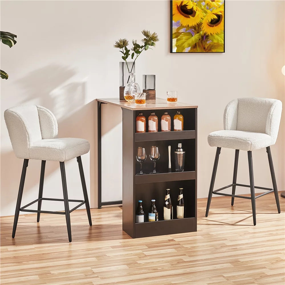 White Upholstered Bar Stools Set of 2 H3285