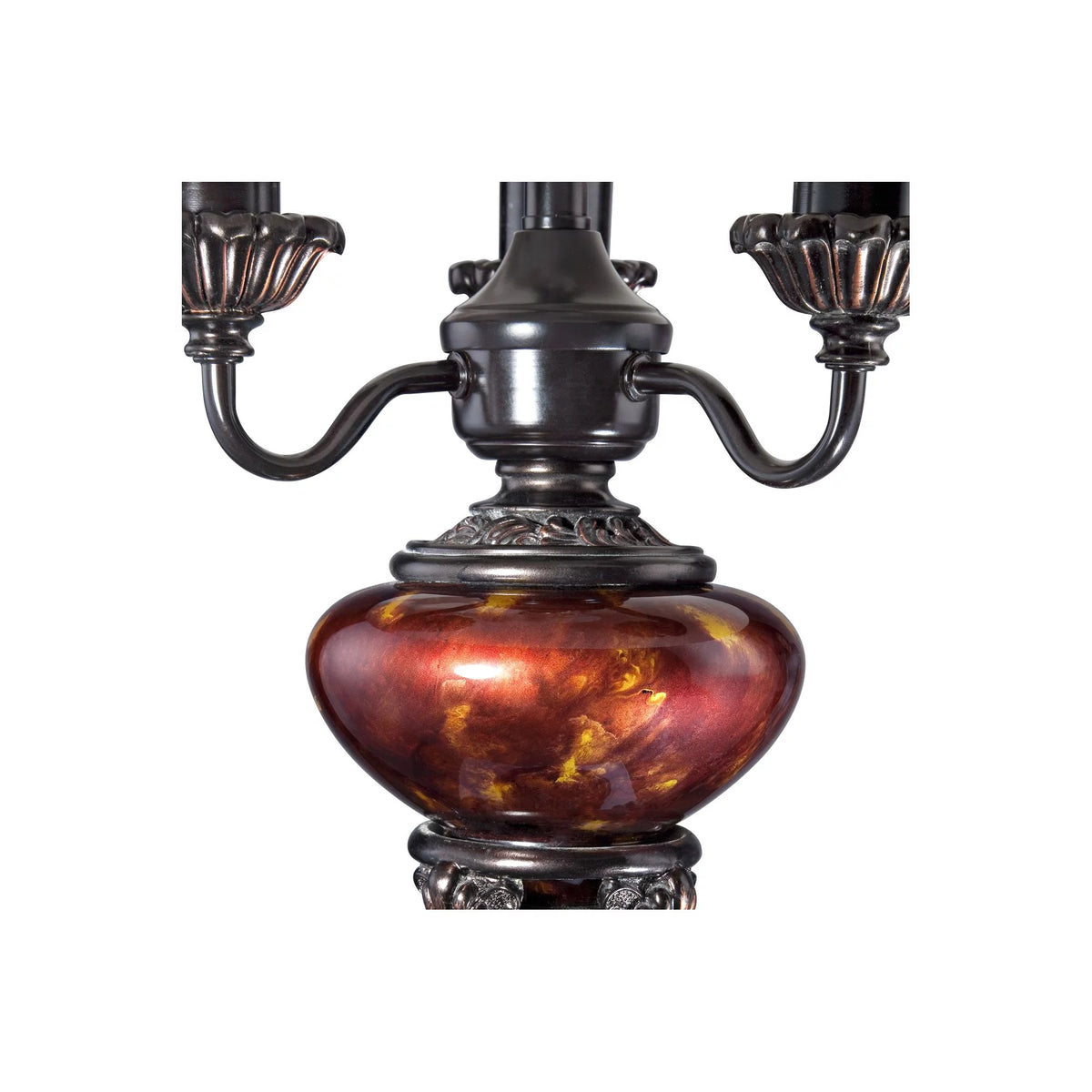 Traditional Table Lamp 34" Tall English Bronze Tortoise Shell Glass Off White Bell Shade L712243