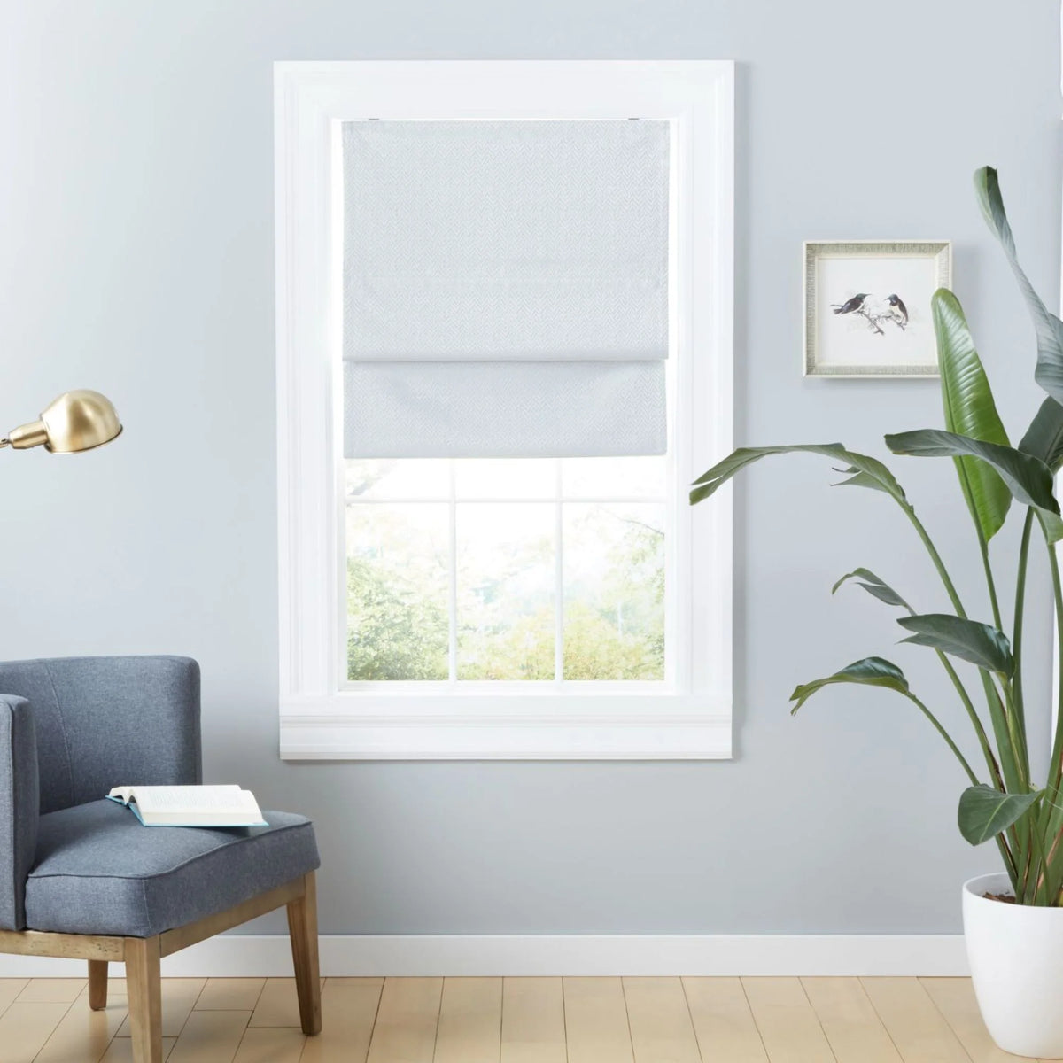 White Blackout Roman Shade Z629362