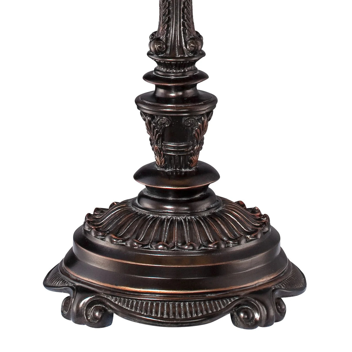 Traditional Table Lamp 34" Tall English Bronze Tortoise Shell Glass Off White Bell Shade L712243