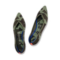 Green Pointed-Toe Flats, Olive Camo, Size 12 G519