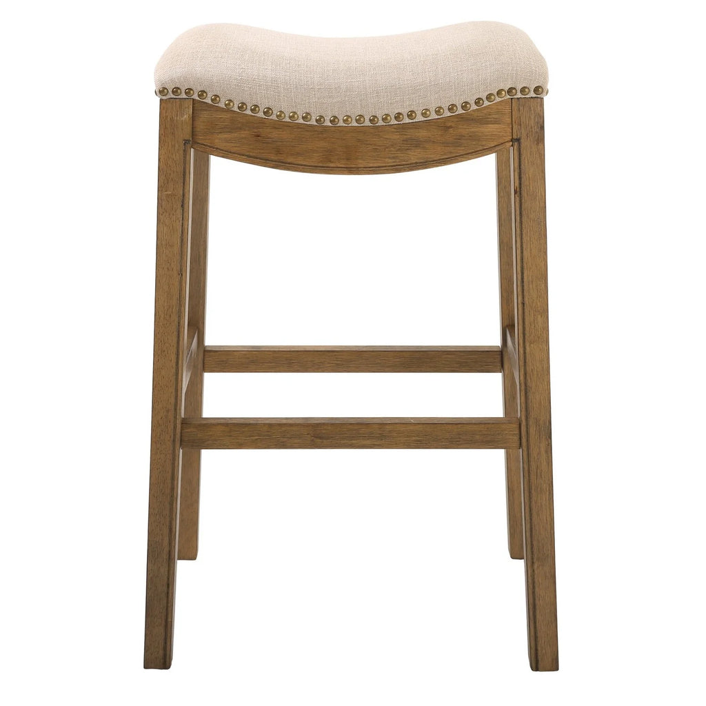 30" Bar Height Stool with Cream Fabric F461