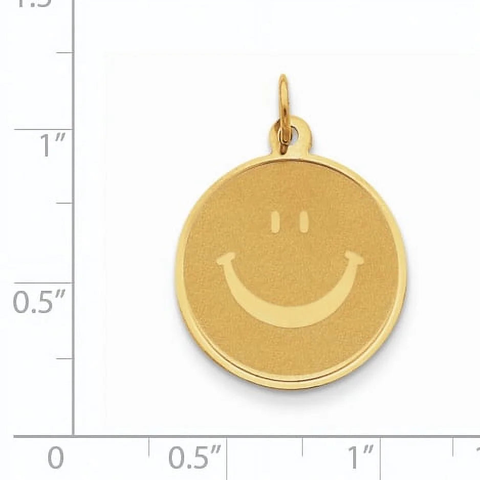 14K Yellow Gold Smiley Face Pendant J801