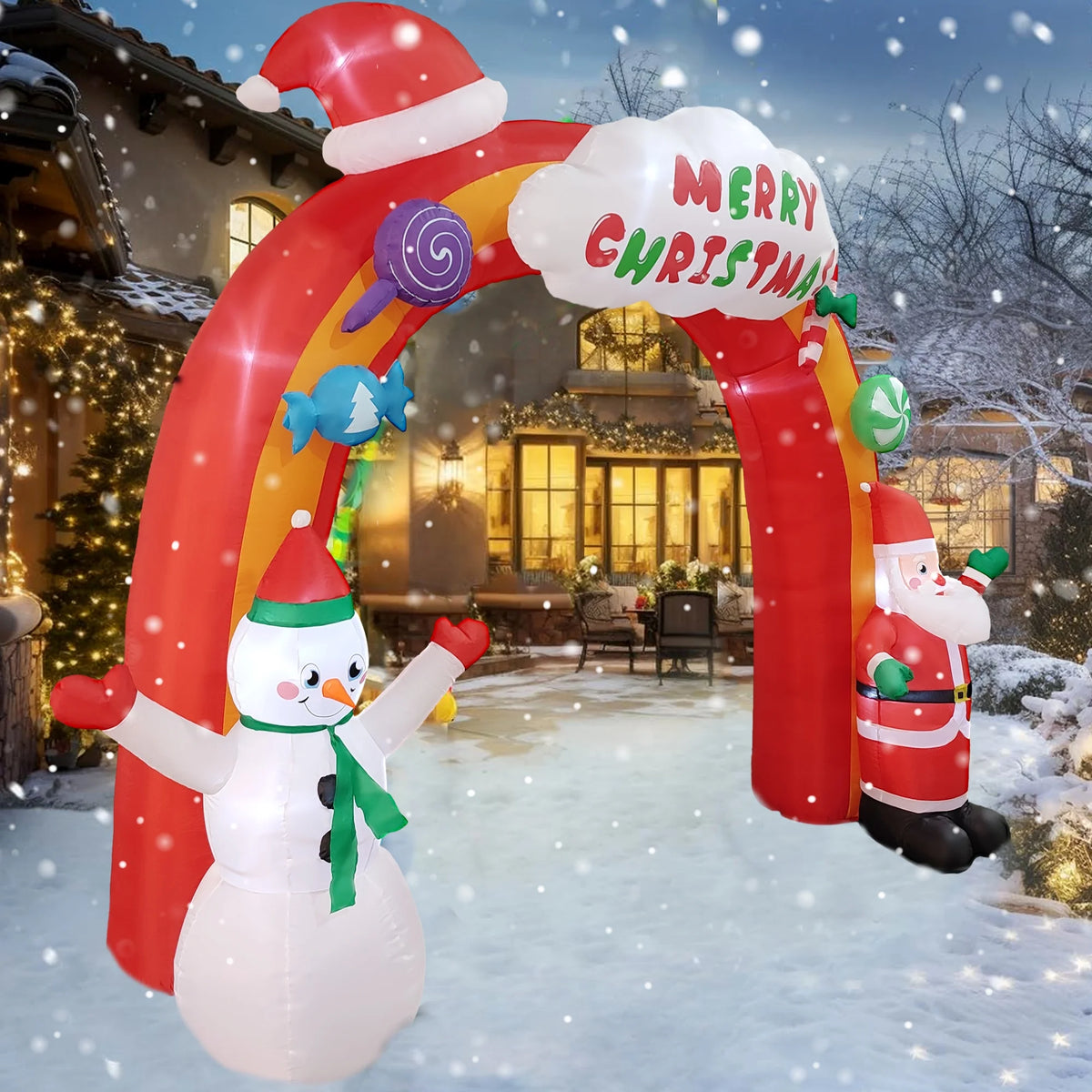Christmas Inflatable Arch with Santa Claus And Snowman Z573