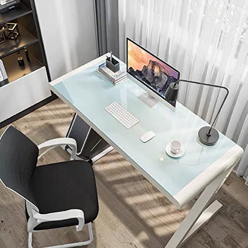 Tempered Glass Computer Desk with Z-Shaped Metal Frame Z907105