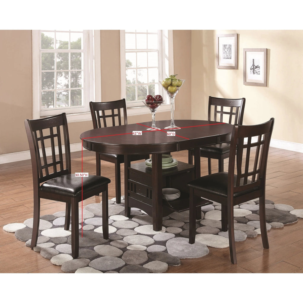 Espresso and Black 5-piece Dining Room Set Y378368