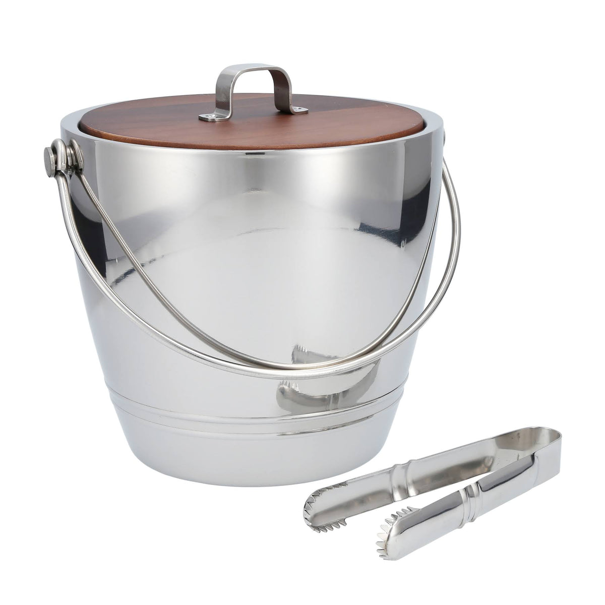 Classic Round Ice Bucket with Tongs T350687
