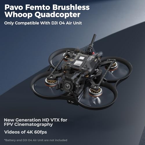 Brushless Whoop Quadcopter Pocket Drone with HD VTX Bracket for DJI O4 Air Unit F4 2-3S 20A FC LAVA 1102|14000KV Motor I34506