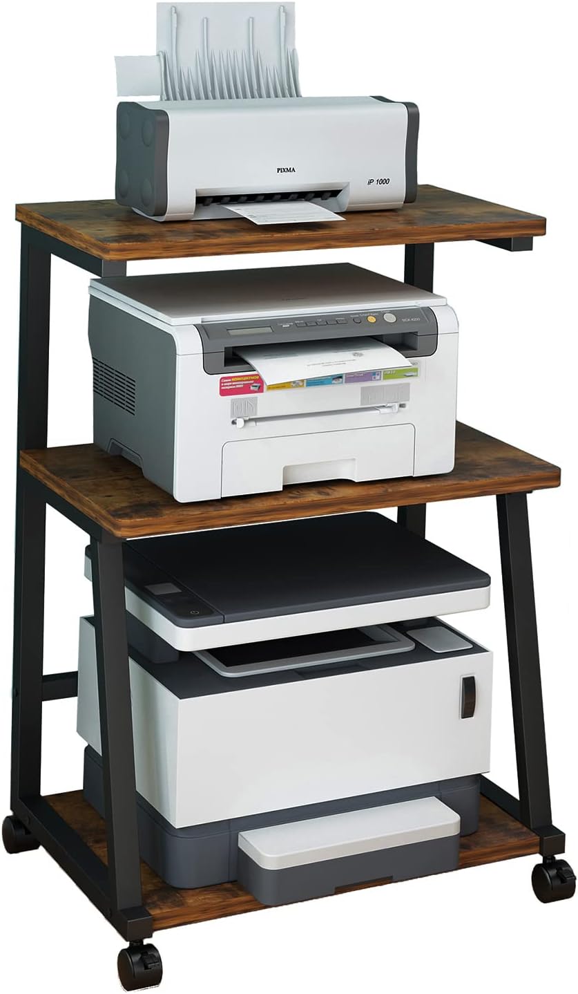 3-Tier Printer Stand Cart with Storage E9435