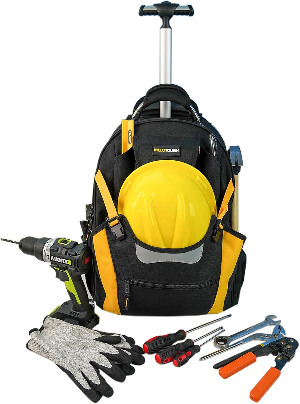 Yellow Wheeled Rolling Tool Bag O7843