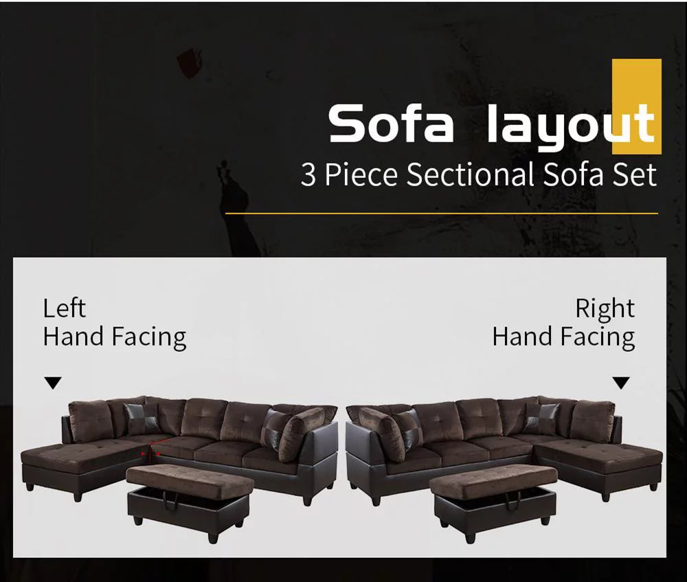 103.5'' Sectional Sofa with Storage Ottoman O896622