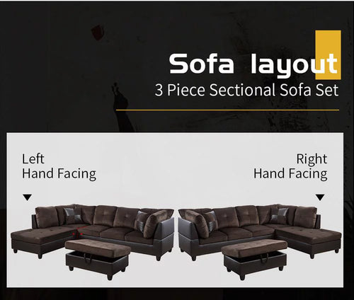 103.5'' Sectional Sofa with Storage Ottoman O896622