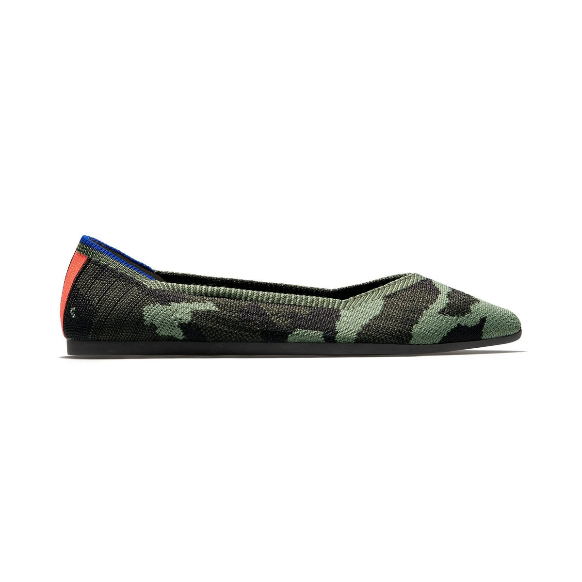 Green Pointed-Toe Flats, Olive Camo, Size 12 G519