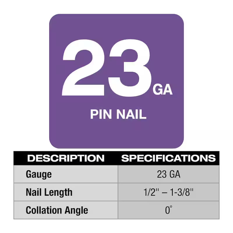 12-Volt 23-Gauge Cordless Pin Nailer with 2.0 Ah Battery U1945