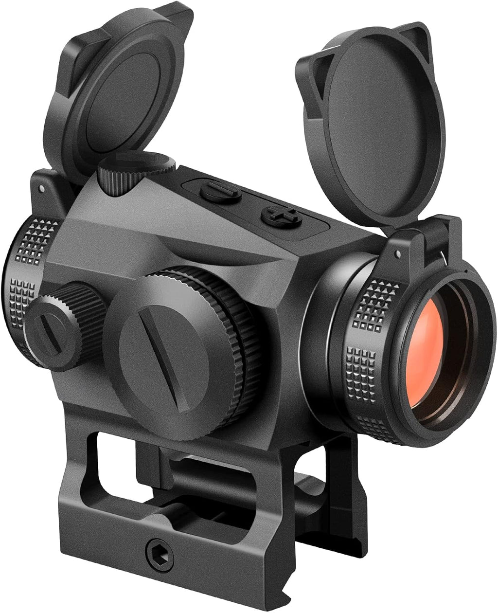 2 MOA Red Dot Sight 1x20mm Reflex Sight with Flip Lens Covers, Black Pack of 2 Q671