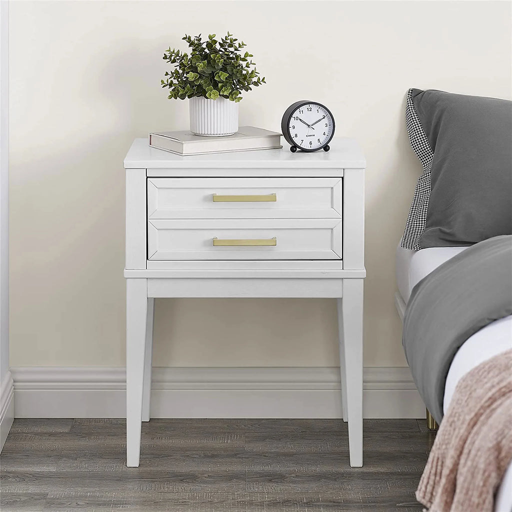 Mid Century Modern 2 Drawer Solid Wood Nightstand E26041