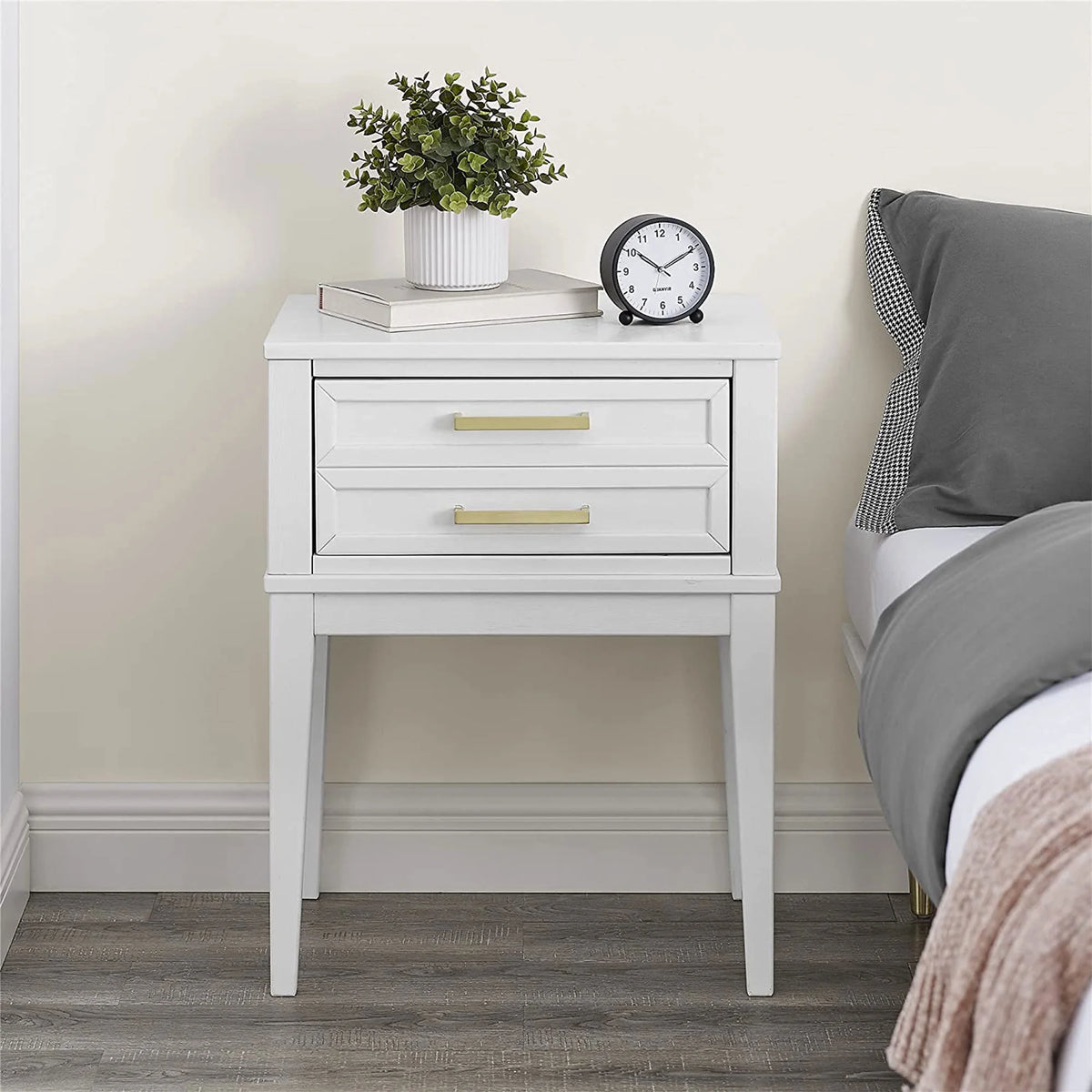 Mid Century Modern 2 Drawer Solid Wood Nightstand E26041
