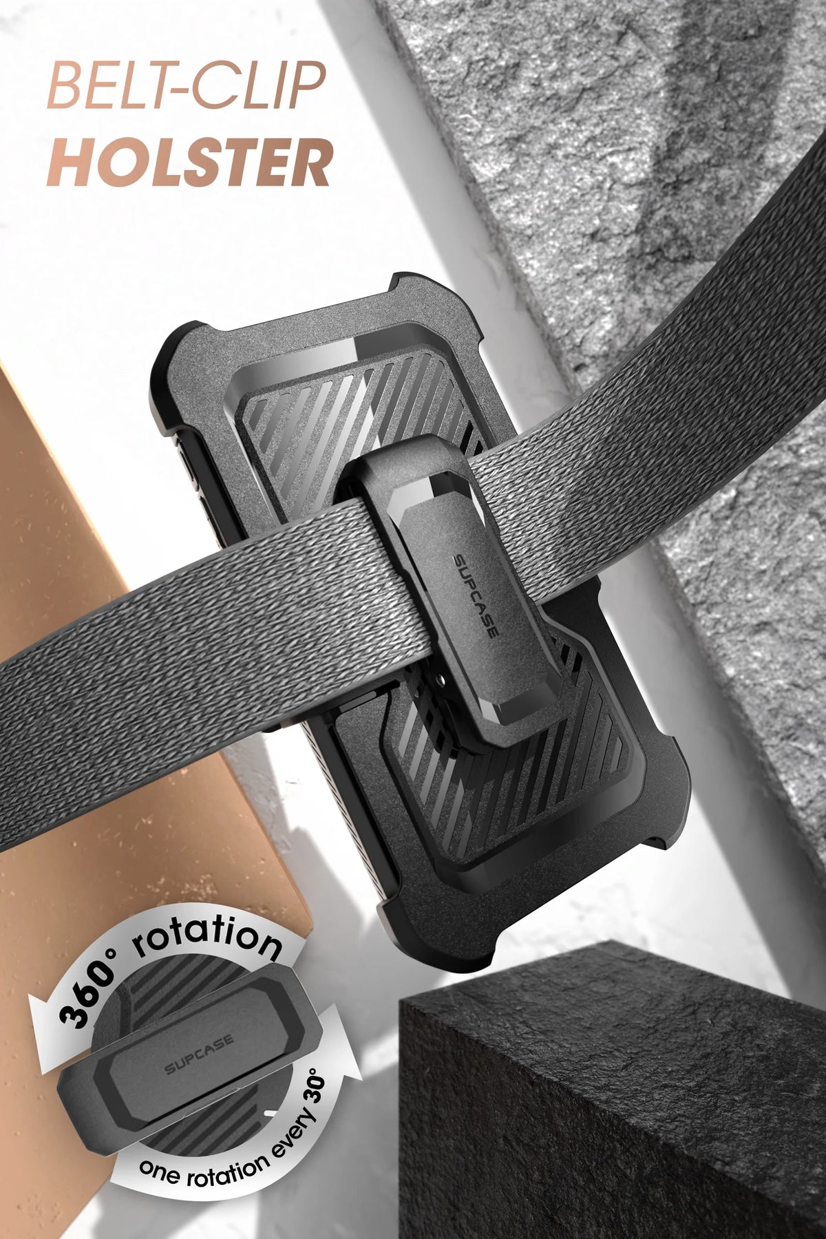 Black Rugged Case with Belt Clip and Kickstand S418547