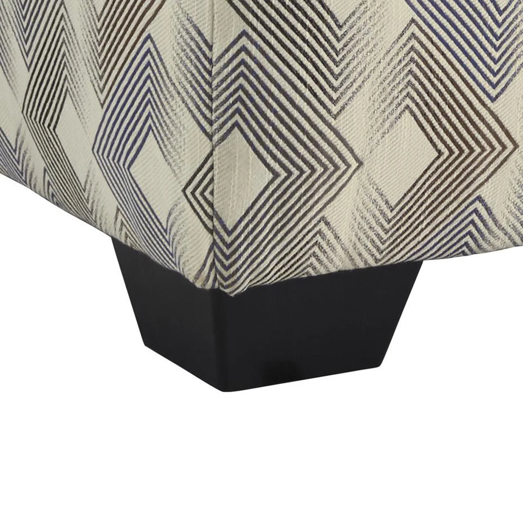 Oversized Polyester Ottoman with Faded Diamond Pattern G9854