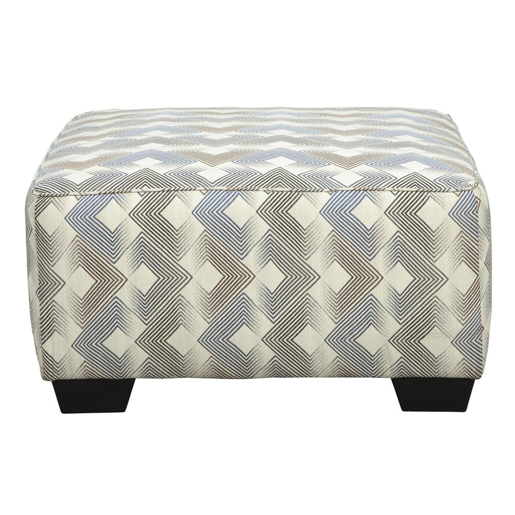 Oversized Polyester Ottoman with Faded Diamond Pattern G9854