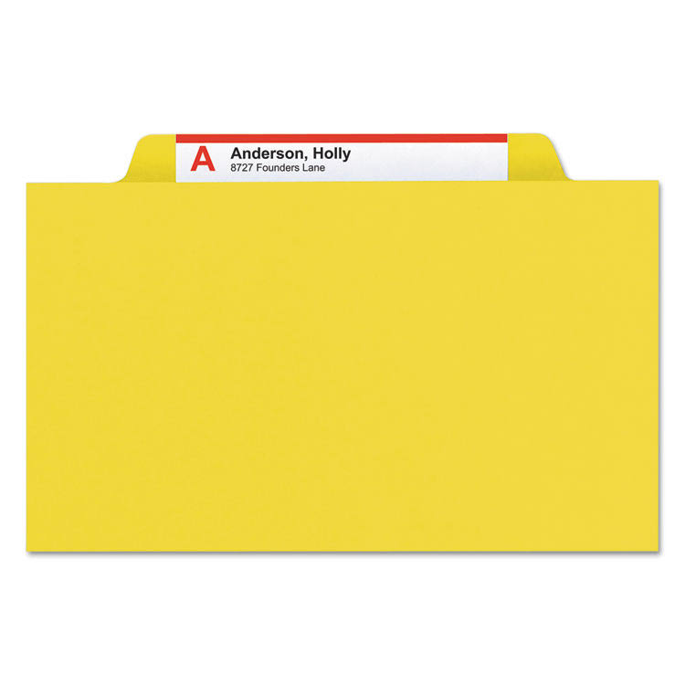 Yellow Letter Size Pressboard File Folder with 3 Dividers T654382