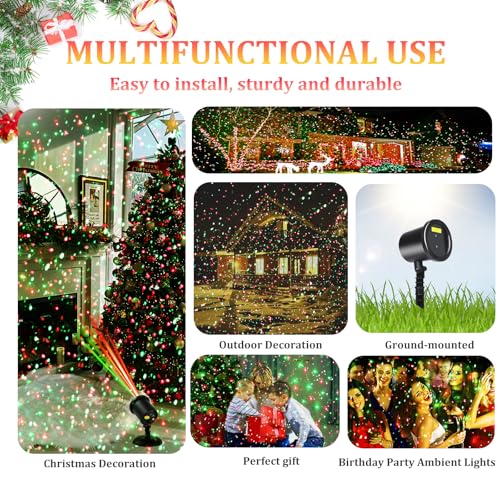 Red & Green Stars Motion Laser Christmas Lights Projector H1739