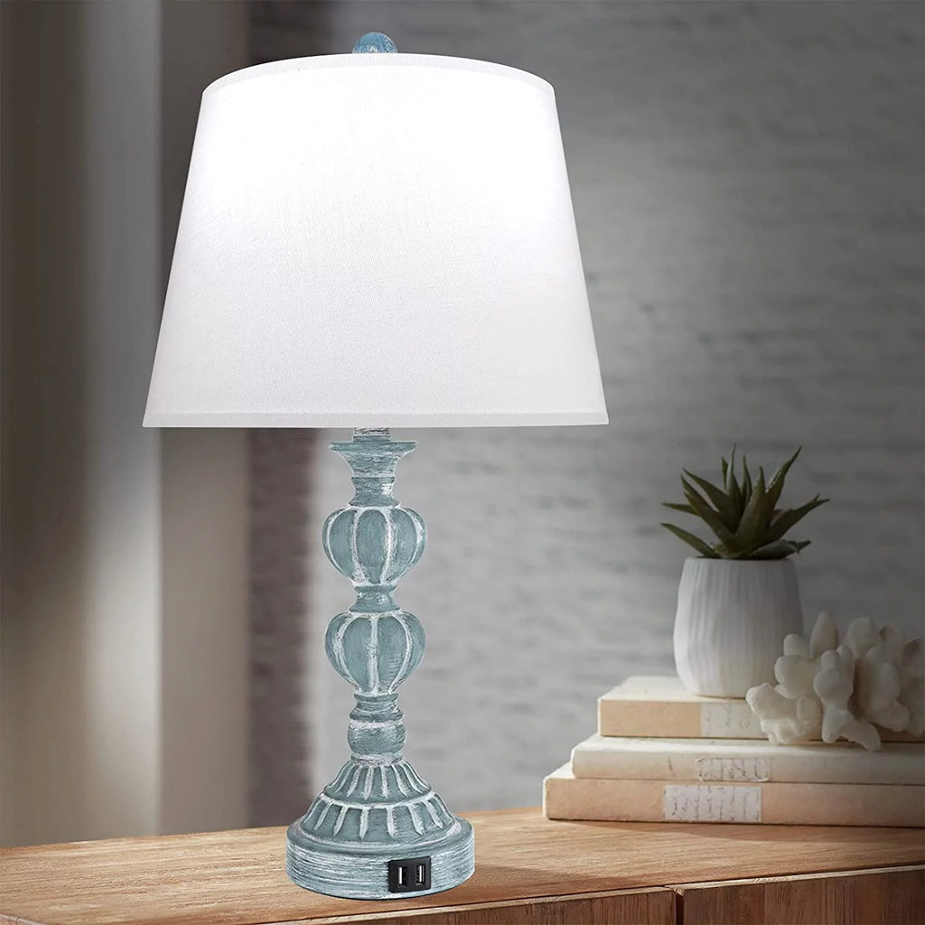 Touch Control Table Lamp Set of 2, 3-Way Dimmable Blue N602