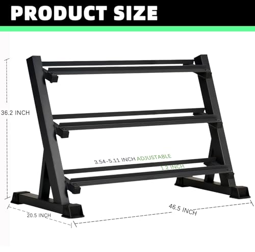 Heavy Duty Steel 3-Tier Dumbbell Rack 1100 LBS Capacity L70912