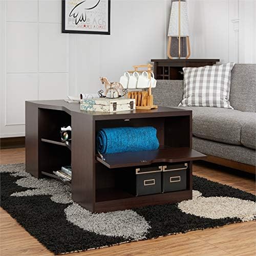 Modern Wood Multi Shelf Coffee Table in Walnut H4419
