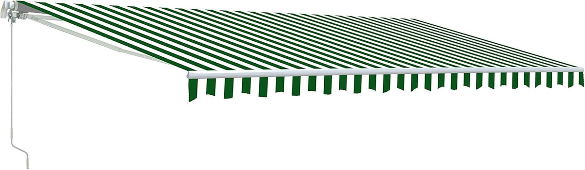 Blue and White Striped Retractable Patio Awning 13 x 10 Feet Q15096