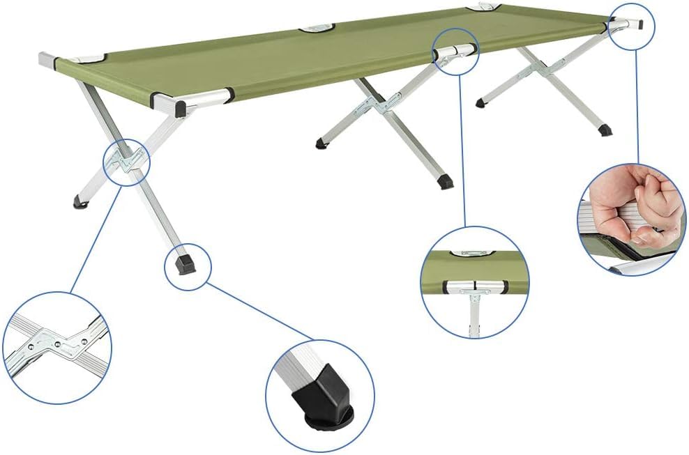 Portable Folding Camping Cot with Carrying Bag D9697